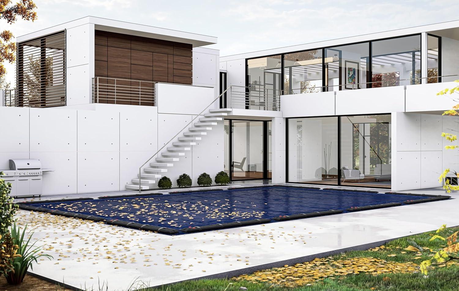 Winter Block inground Pool Laminated Polyethylene Winter Cover, Rectangular,18 x 36 ft