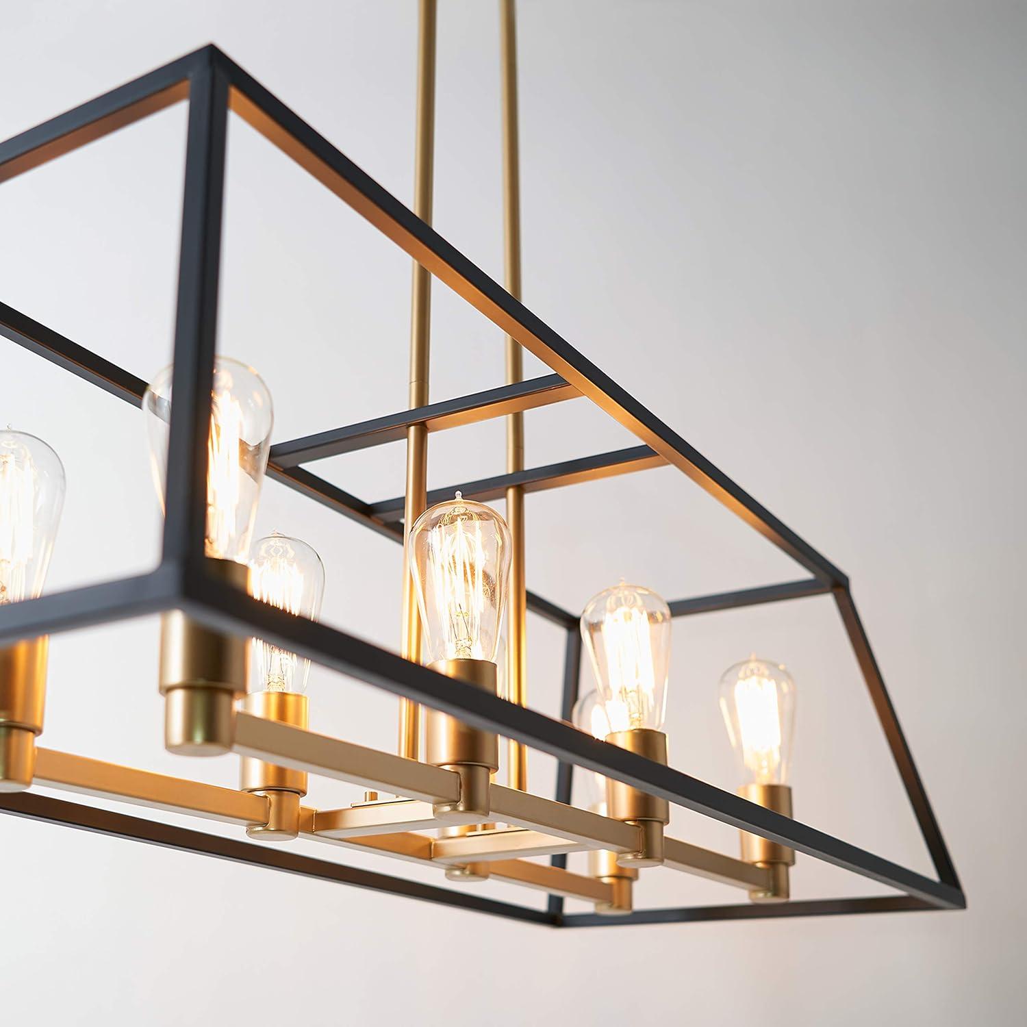 Artika Carter Modern Farmhouse Chandelier Black & Gold