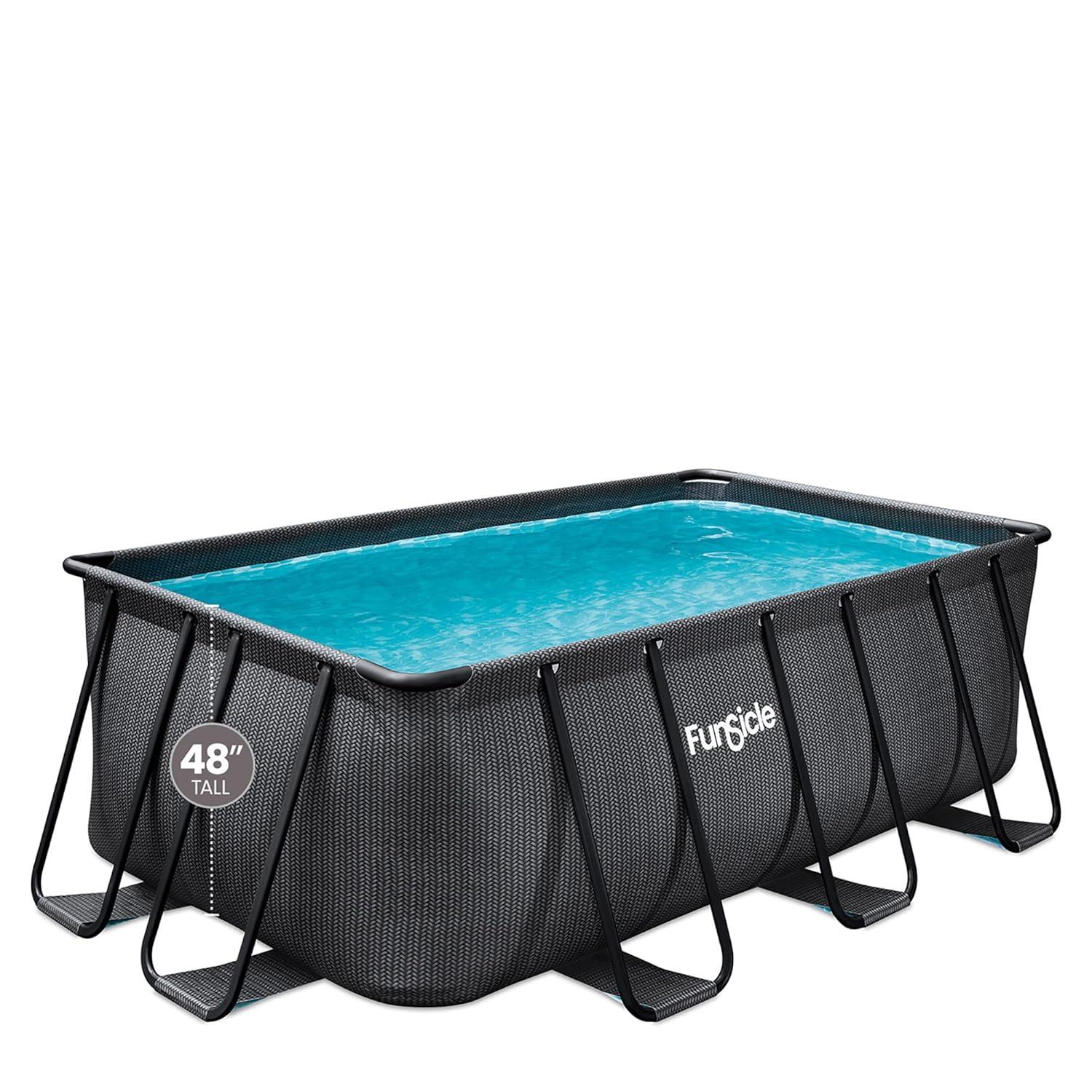 Funsicle Funsicle: Oasis Designer Lap Pool - Above Ground Pool Set, Durable 3-Ply, Powerful Filtration System, SureStep Ladder, For 6-7 People
