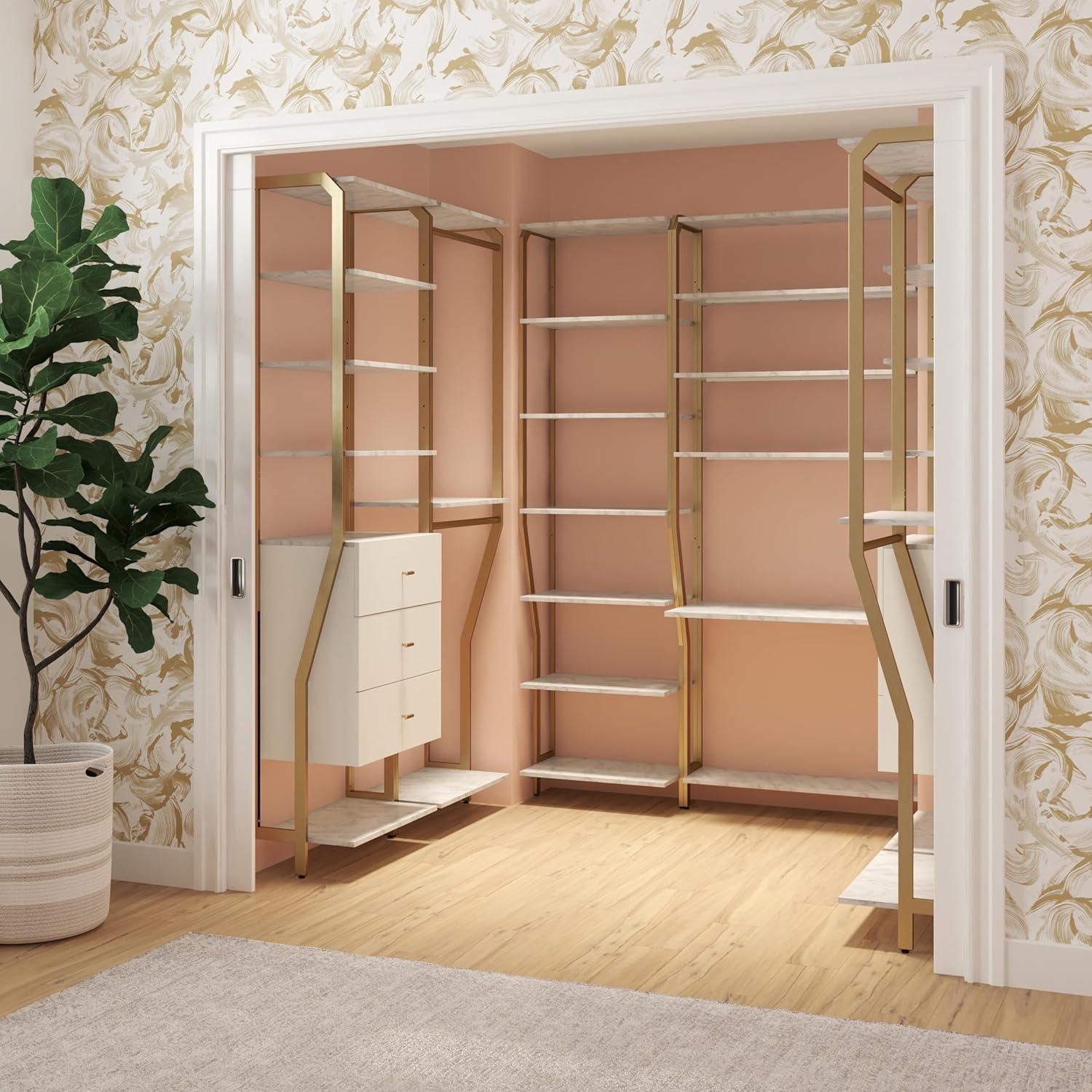 CosmoLiving by Cosmopolitan Gwenyth Closet Starter Kit with Hanging Rods