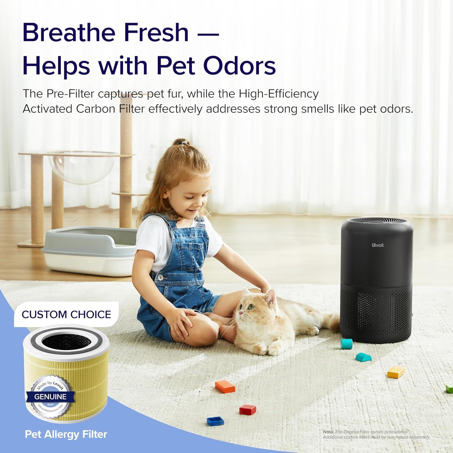 Black HEPA Ionic Odor Absorbing Air Purifier