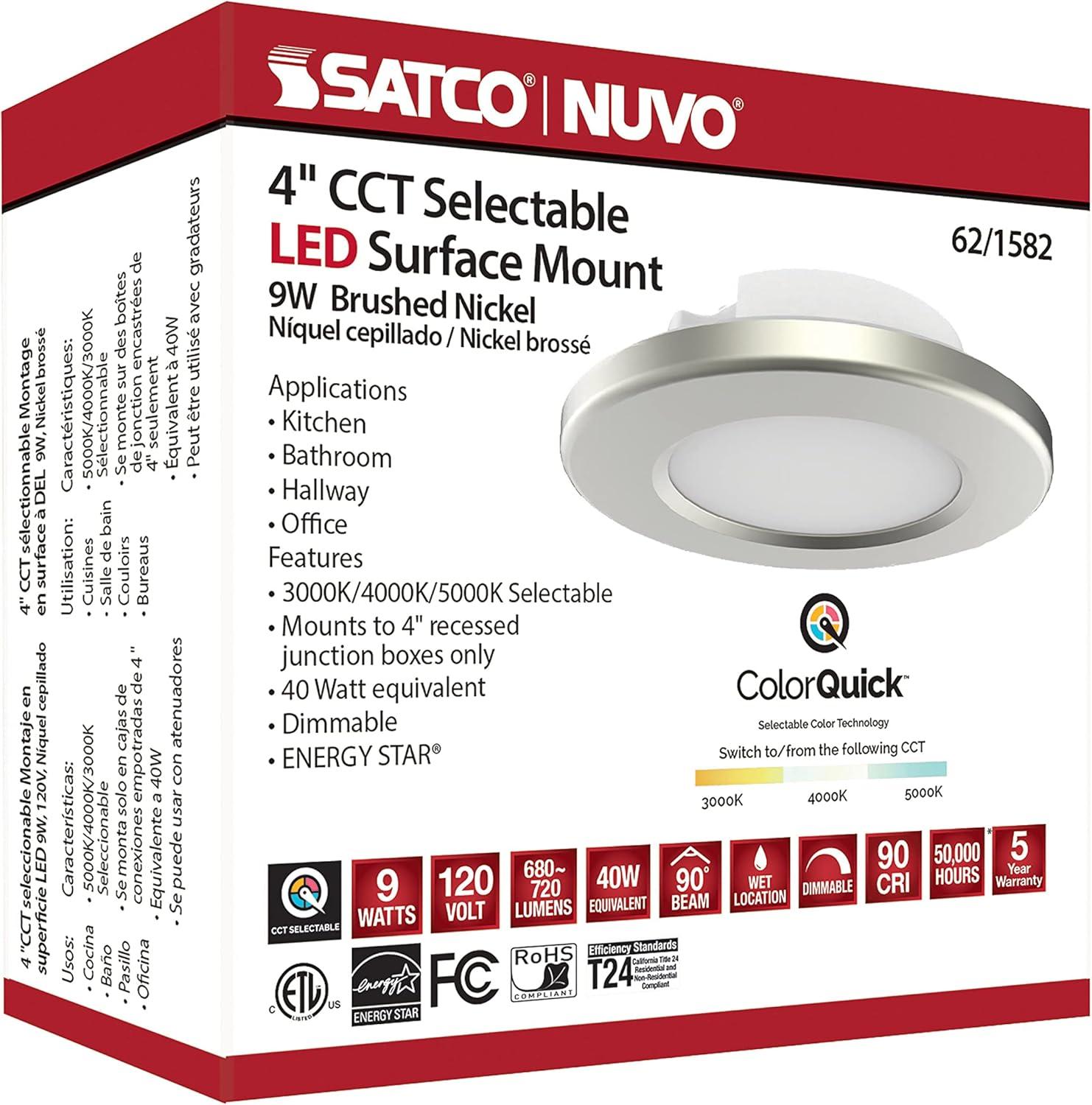 Nuvo Lighting 62/1581 5" Wide Led Flush Mount Ceiling Fixture - Nickel