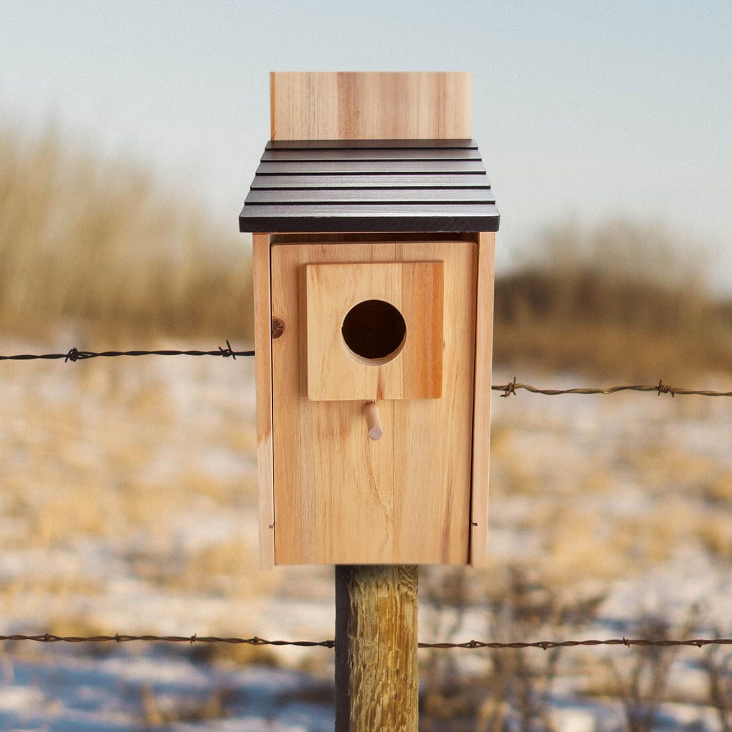 CARTMAN Hanging Colourful Birdhouse Bird Feeder, Wooden Humming Bird Nest, Garden Country Cottages Bird House, Decorative Bird Feeder Gift for Hummingbirds, Cardinal, Bluebird and Wild Birds