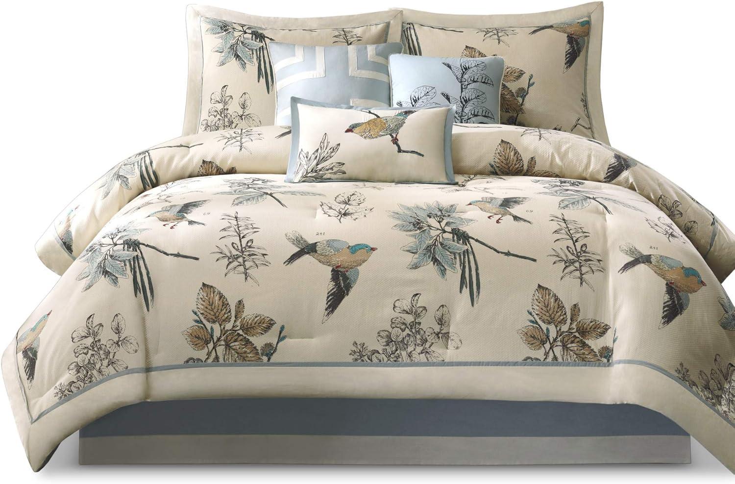 Tan/Blue Ramsey Comforter Set 7pc