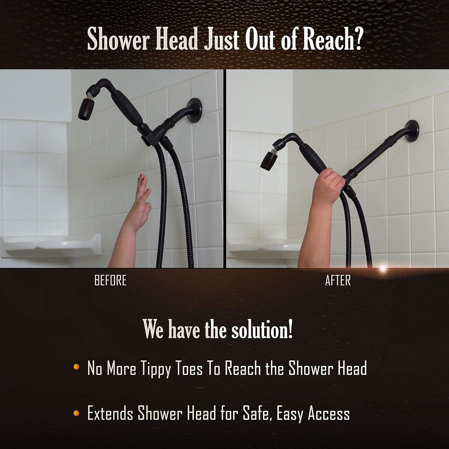 Exclusive 6 in. Solid Metal Shower Arm Extension in Brushed Nickel