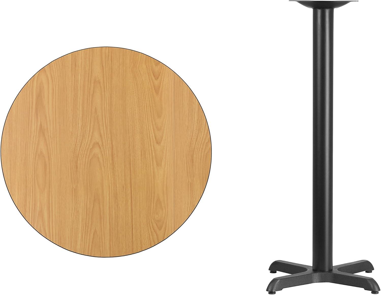 Flash Furniture Carrus Round Laminate Table Top with Height Table Base