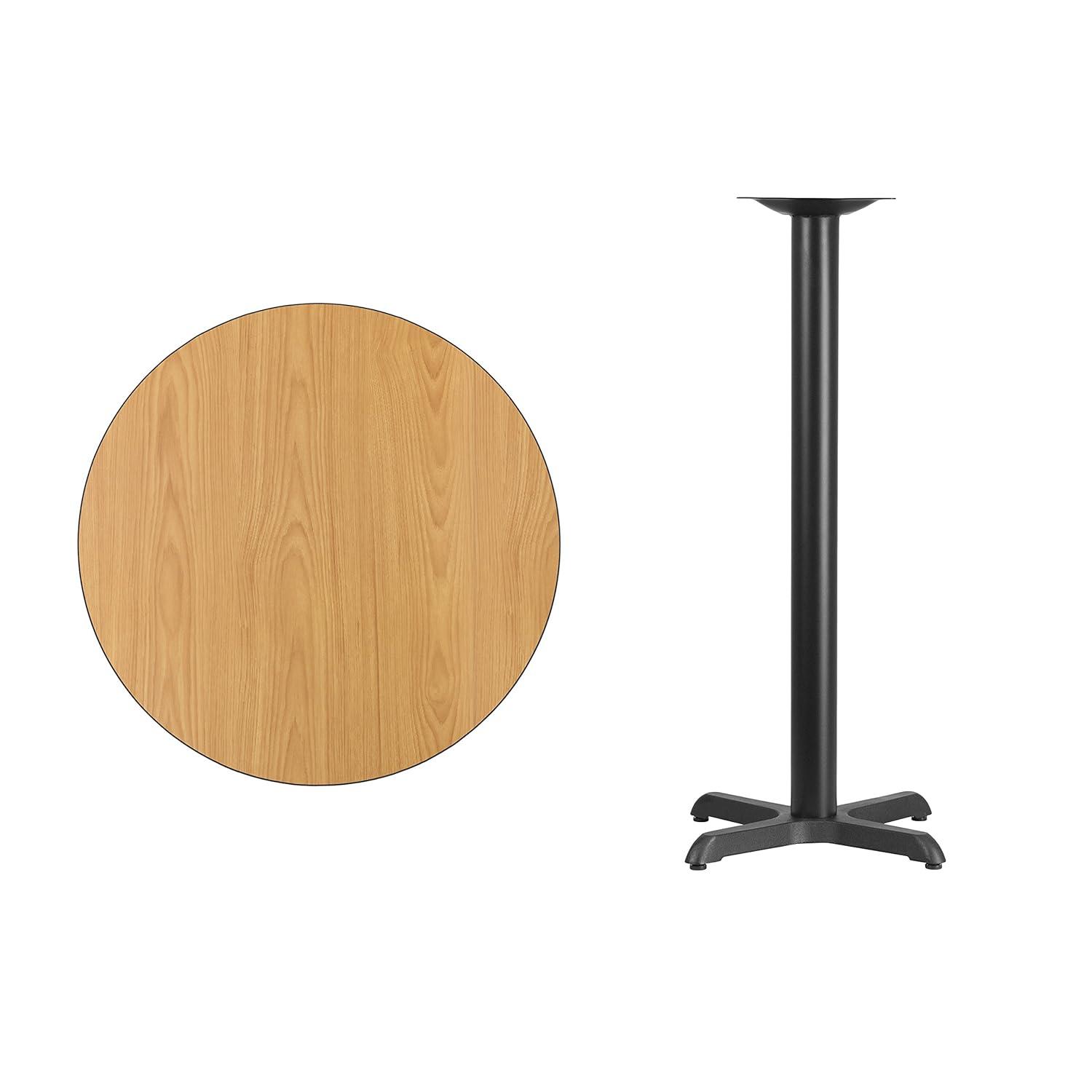 Flash Furniture Carrus Round Laminate Table Top with Height Table Base