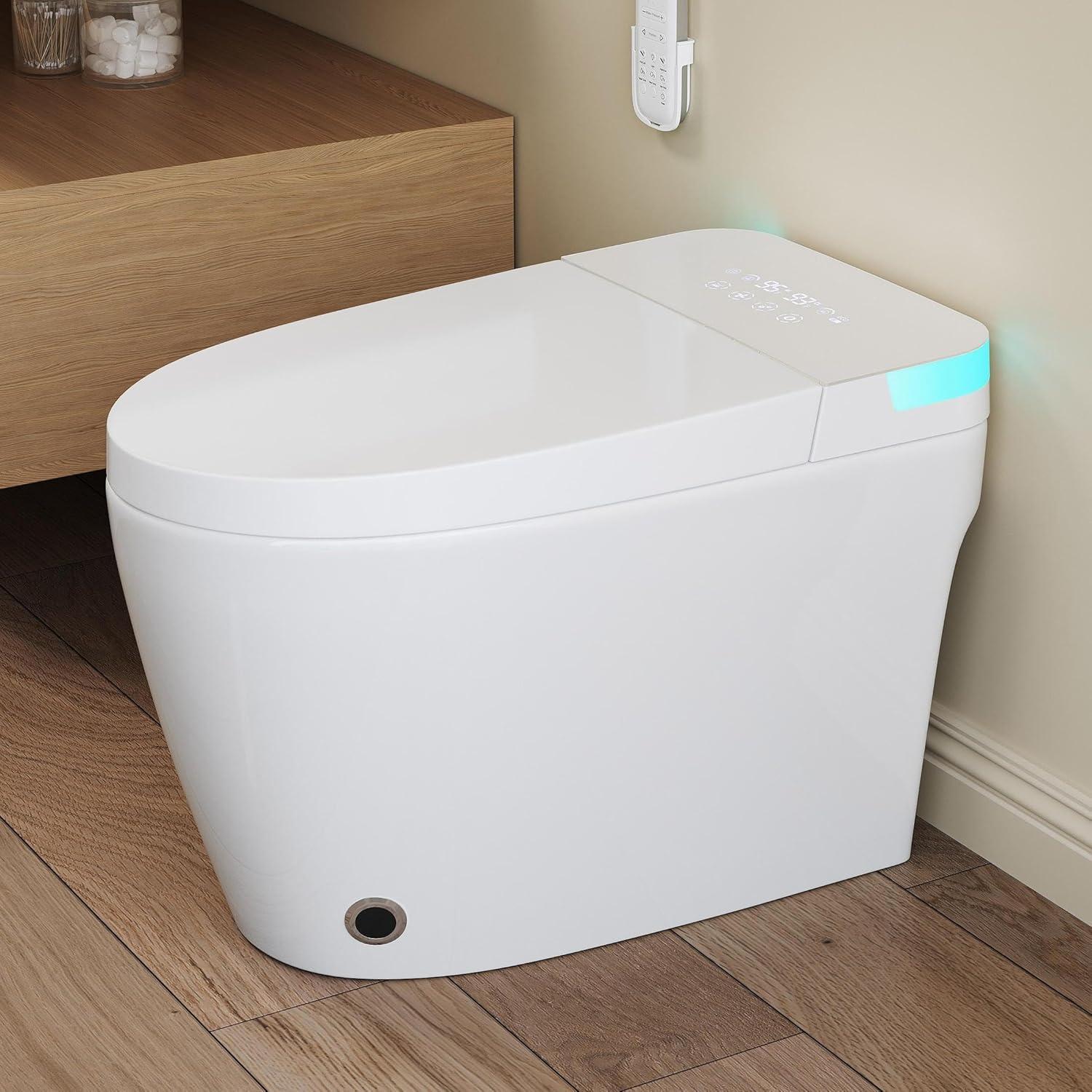 Eridanus White Vitreous China Smart Bidet Toilet with Heated Seat and Remote Control