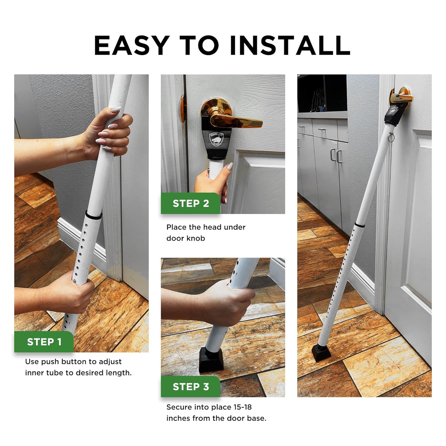 Guard Dog Security Portapuertas - Barra de Tapón de Puerta Extensible