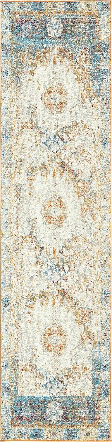 Unique Loom Rosso Collection Area Rug - Bellini (2' 7" x 10' Runner Beige/Blue)