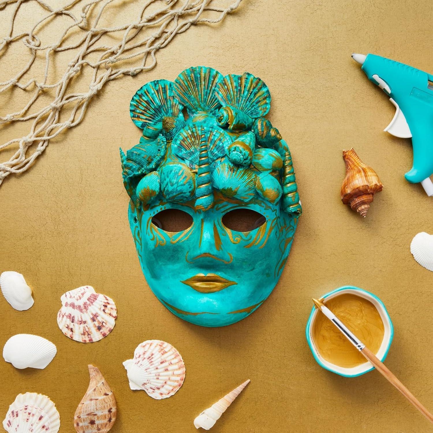 Blue Panda 24 Pack Paper Mache Masks for Decorating, DIY Masquerade Mask, White, 2 Sizes