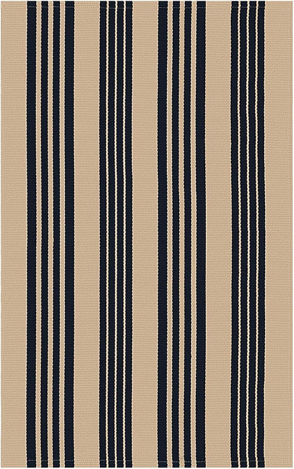 IOHOUZE Navy and White Striped Rug 2'x3' Front Door Rugs, Small Washable Area Rug for Front Porch, Spring Summer Doormats Outdoor Indoor, Cotton Rugs for Entryway Porch Entrance