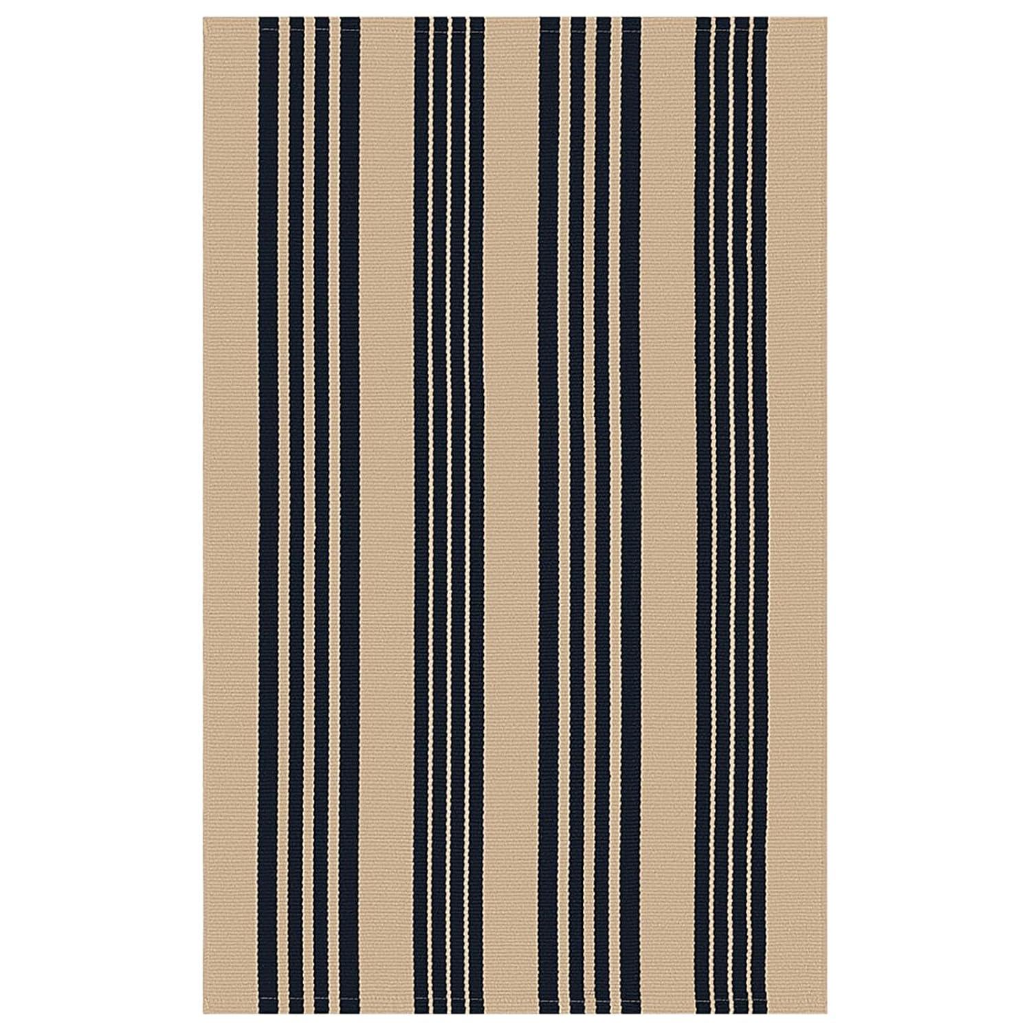 IOHOUZE Navy and White Striped Rug 2'x3' Front Door Rugs, Small Washable Area Rug for Front Porch, Spring Summer Doormats Outdoor Indoor, Cotton Rugs for Entryway Porch Entrance