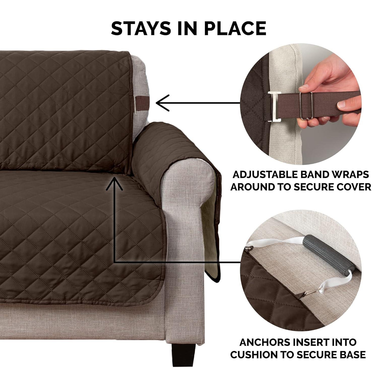 FurHaven Water Resistant Reversible Sofa Cover Furniture Protector