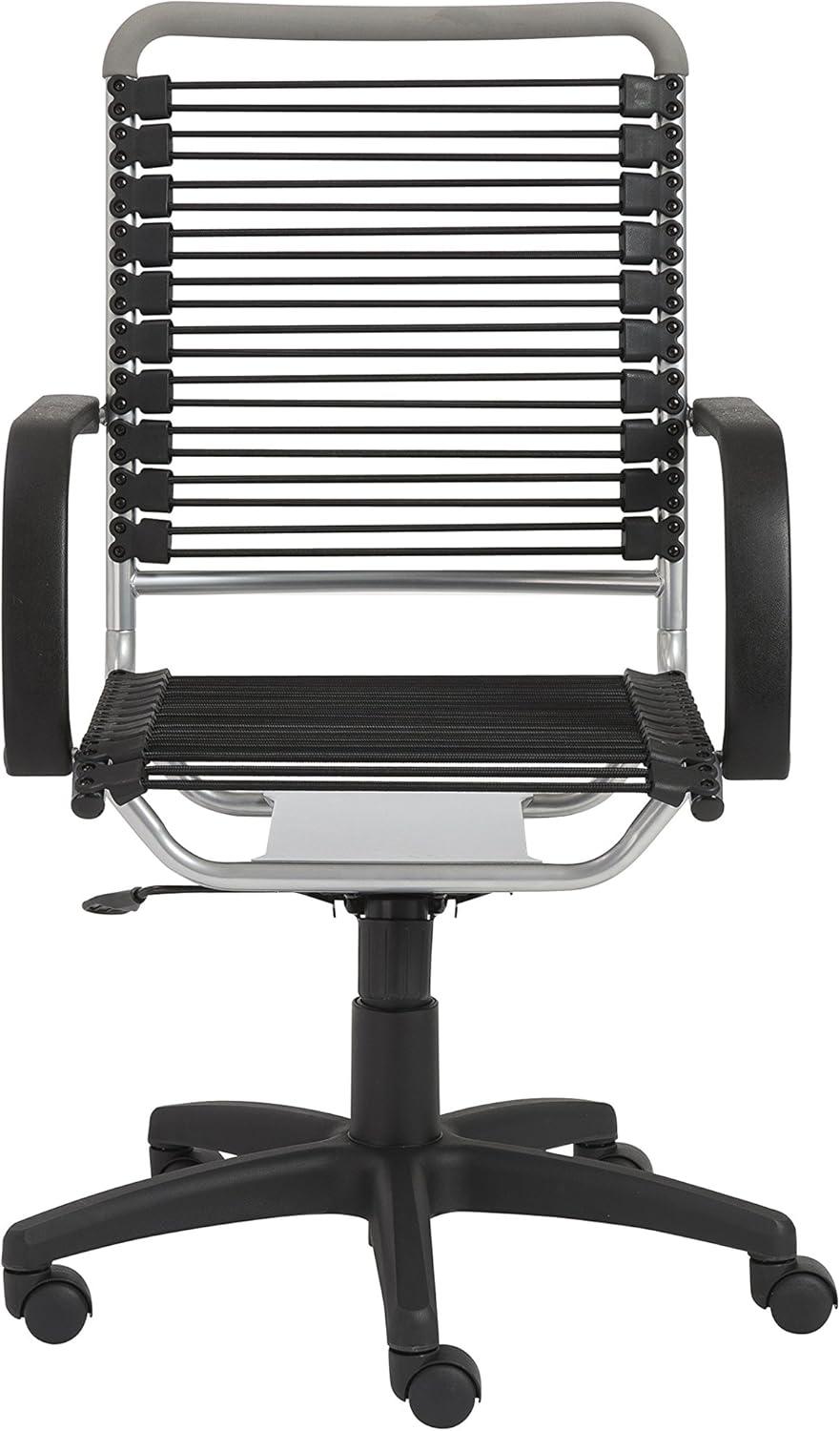 Black Aluminum High Back Swivel Bungee Office Chair