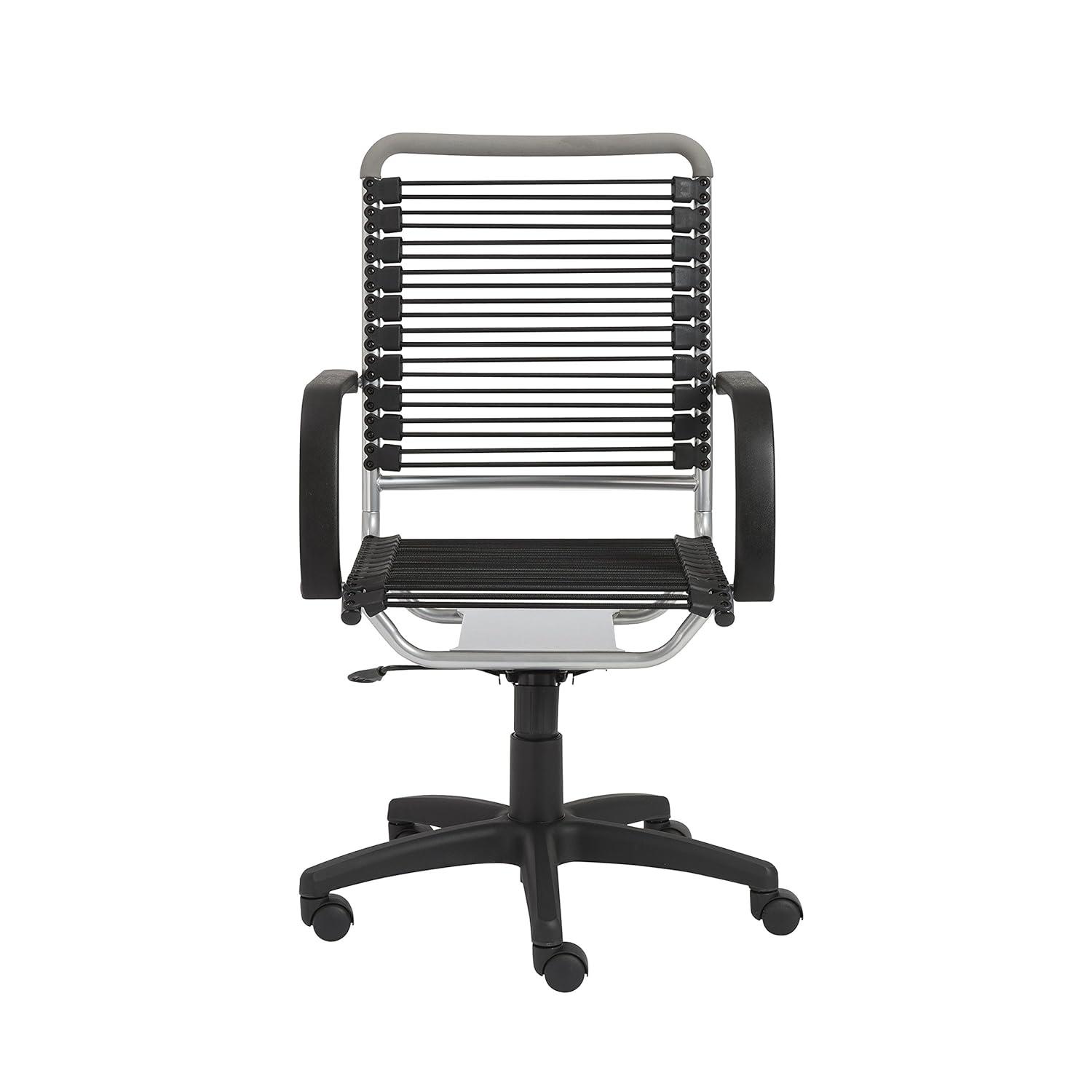 Black Aluminum High Back Swivel Bungee Office Chair