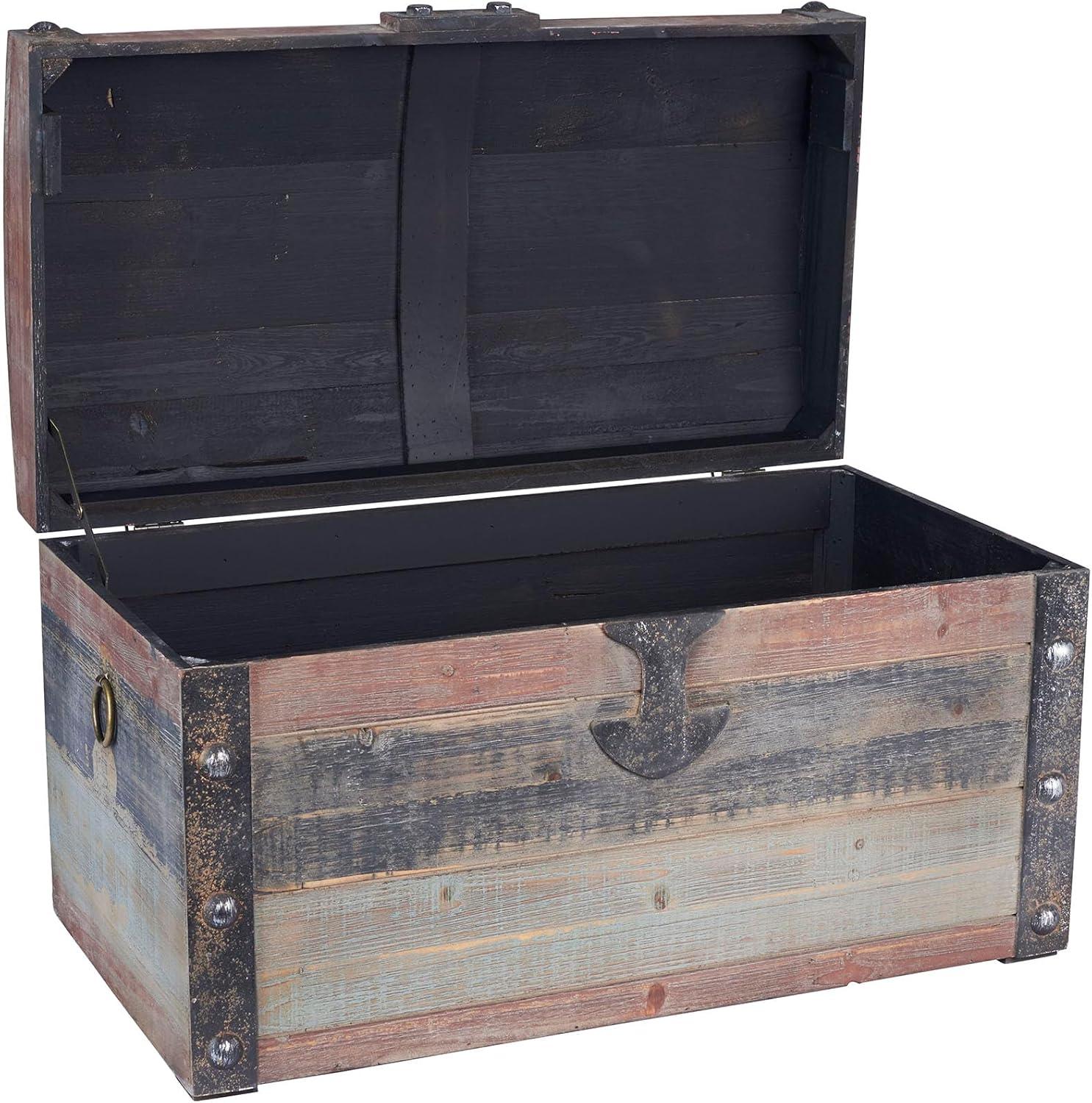 Household Essentials Small Wooden Storage Trunk