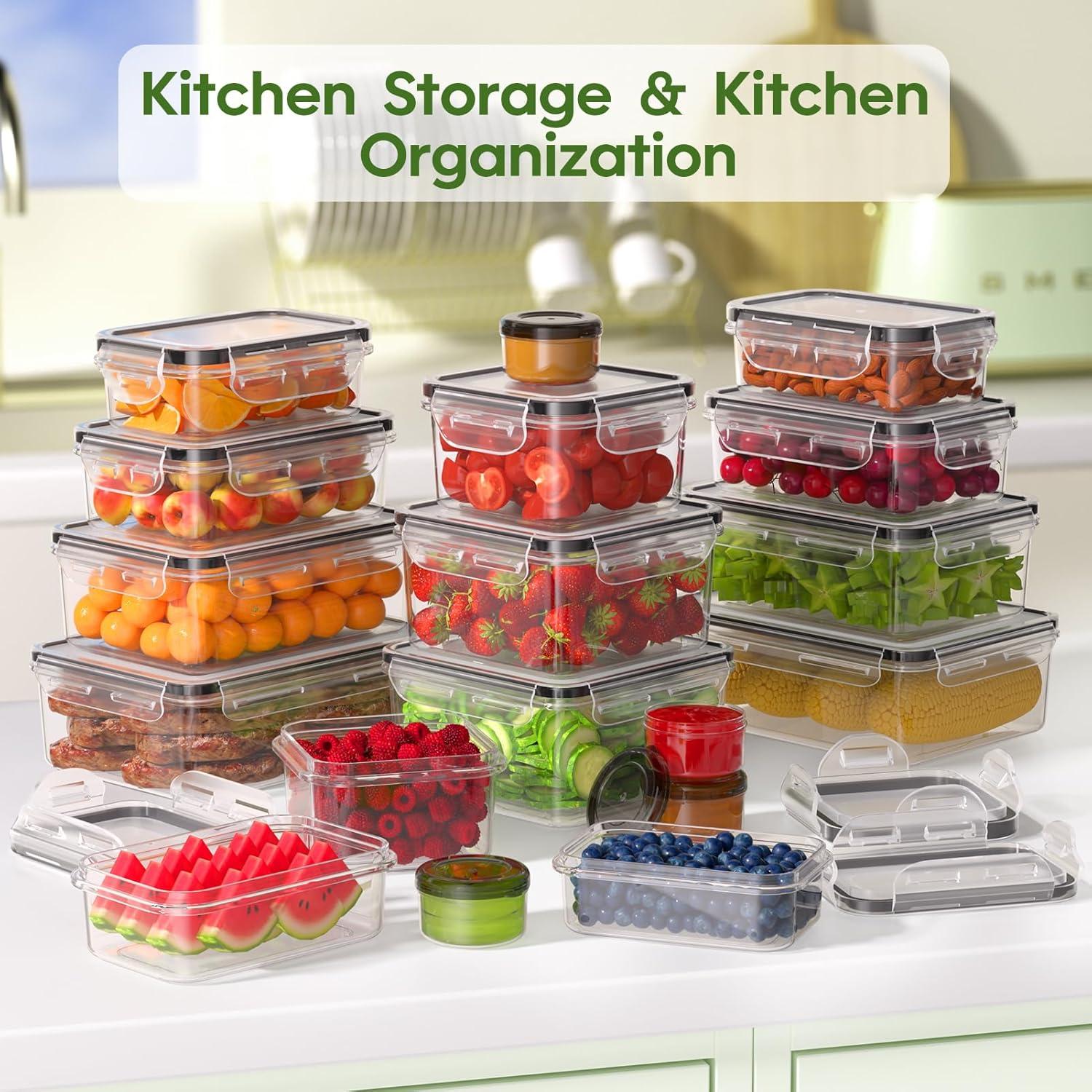 36-Piece BPA-Free Plastic Food Storage Container Set with Lids