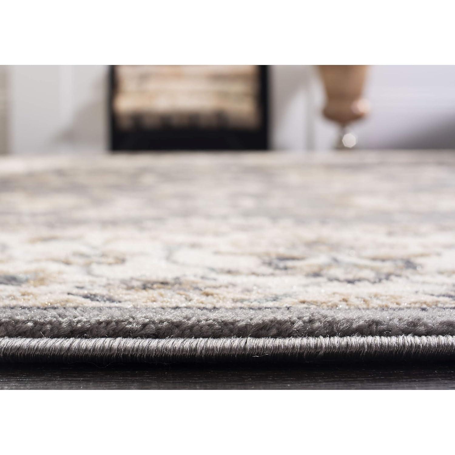 Lyndhurst LNH332 Power Loomed Area Rug - Grey/Cream - 8'x10' - Safavieh.