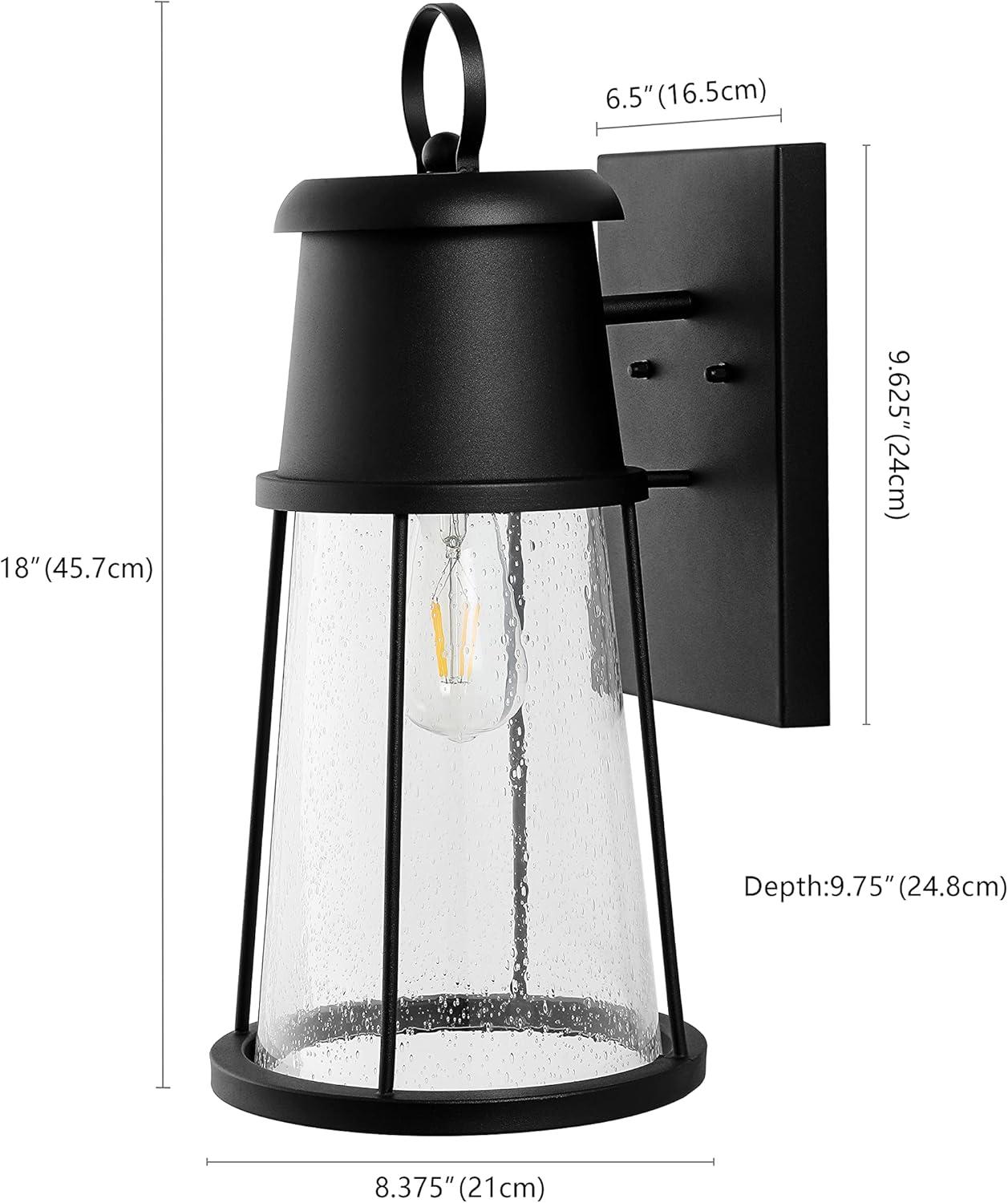 Laela Outdoor Wall Sconce Lights (Set of 2)/Black - Black - Safavieh.