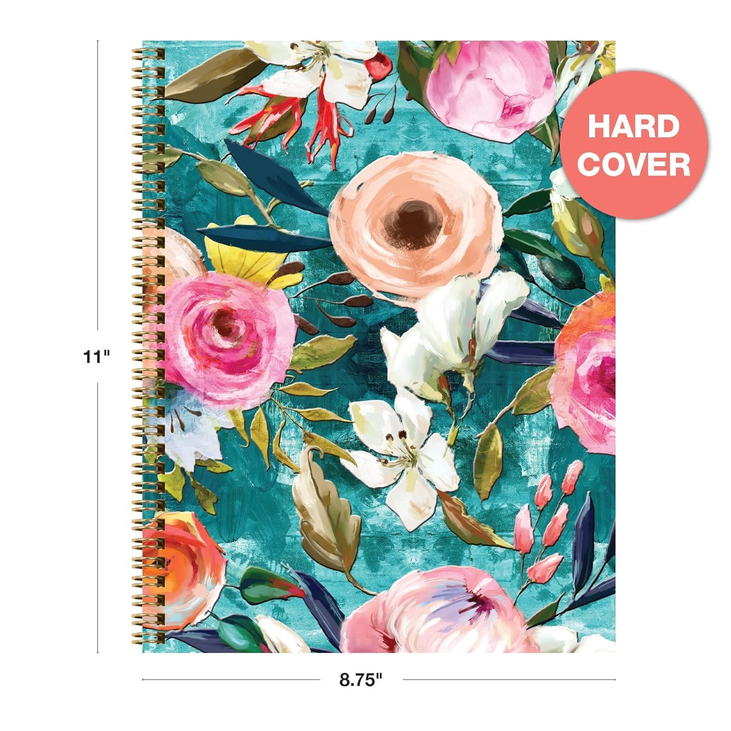 8.5x11" Fashion Spiral Notebook, 3-Pack, 120 Pages, College Ruled (Floral)
