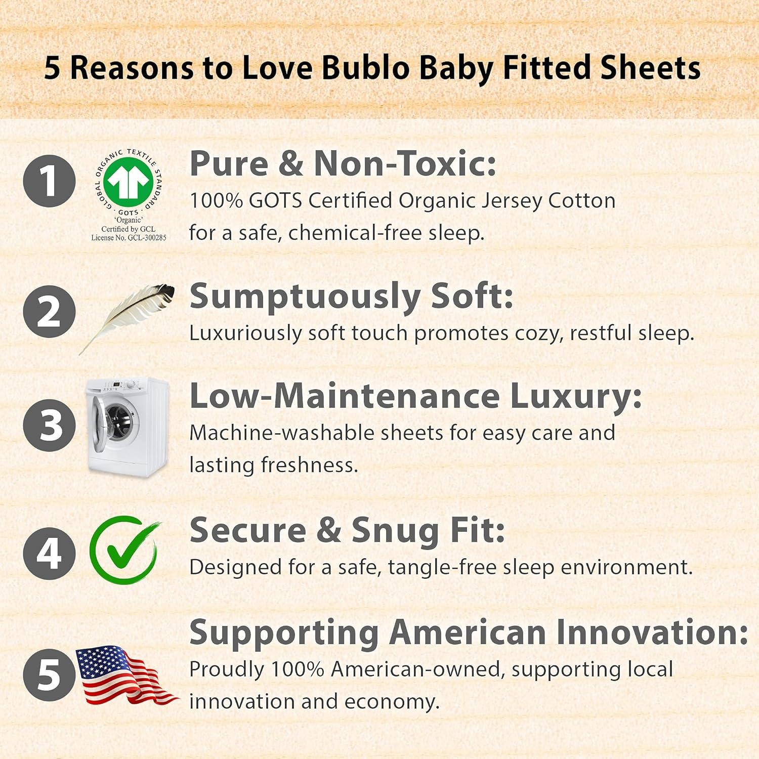 Bublo Baby Baby Muslin Bassinet Sheet Set, 3 Pack Organic Cotton Universal Fitted Bedding Cover for Oval, Hourglass & Rectangle Bassinet Mattress, Fitted Sheets Size 32 x 16 x 4 Inches