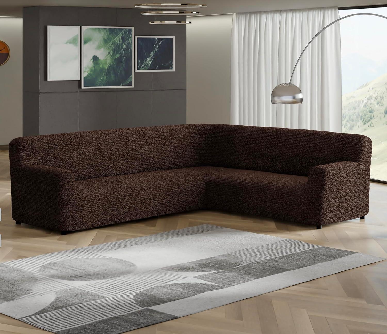 Stretchy Slipcover for Corner Sofa - Easy to Clean & Durable - Microfibra Collection