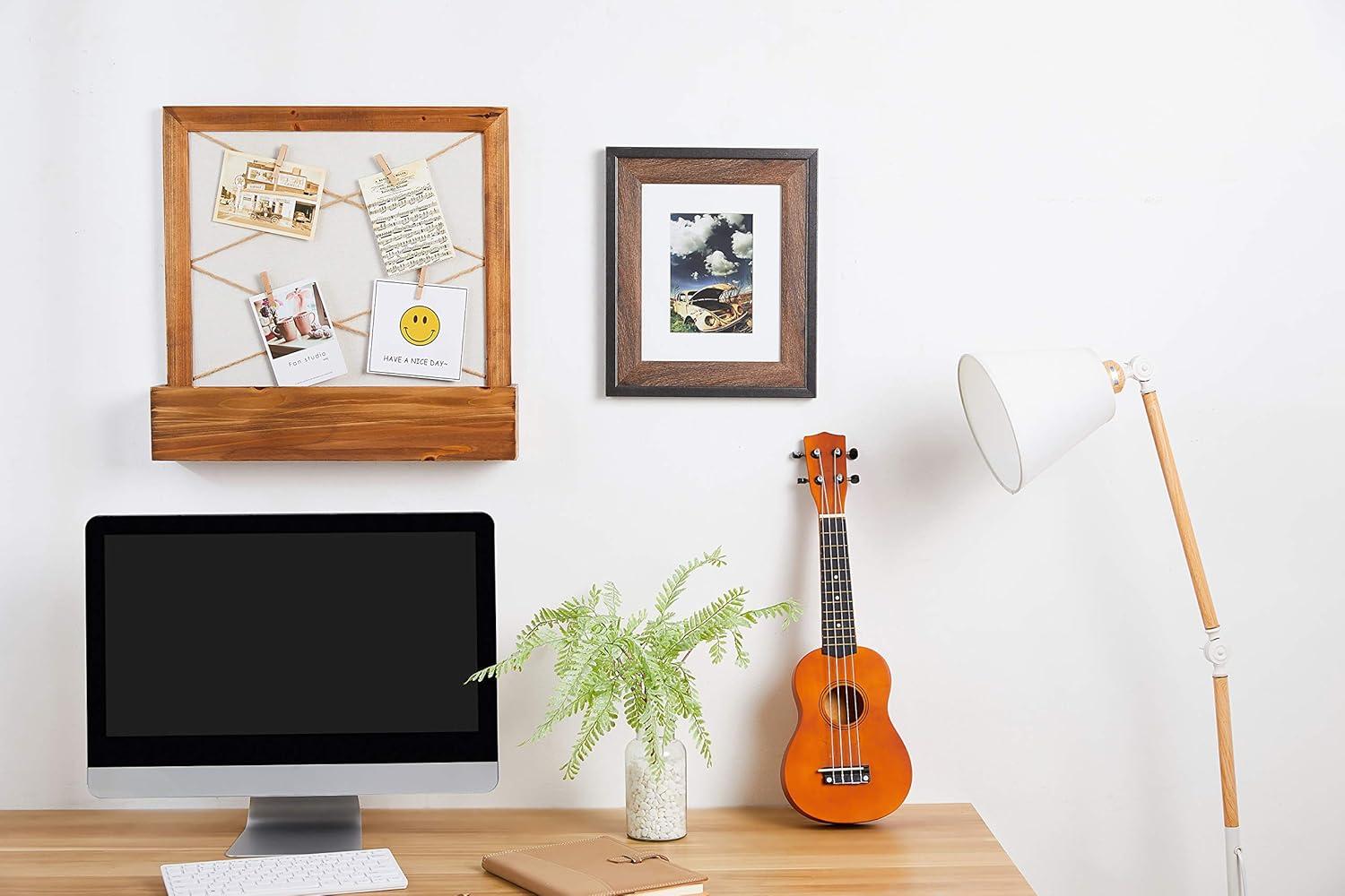 Classic Black and Walnut Wood 8x10 Tabletop Wall Frame