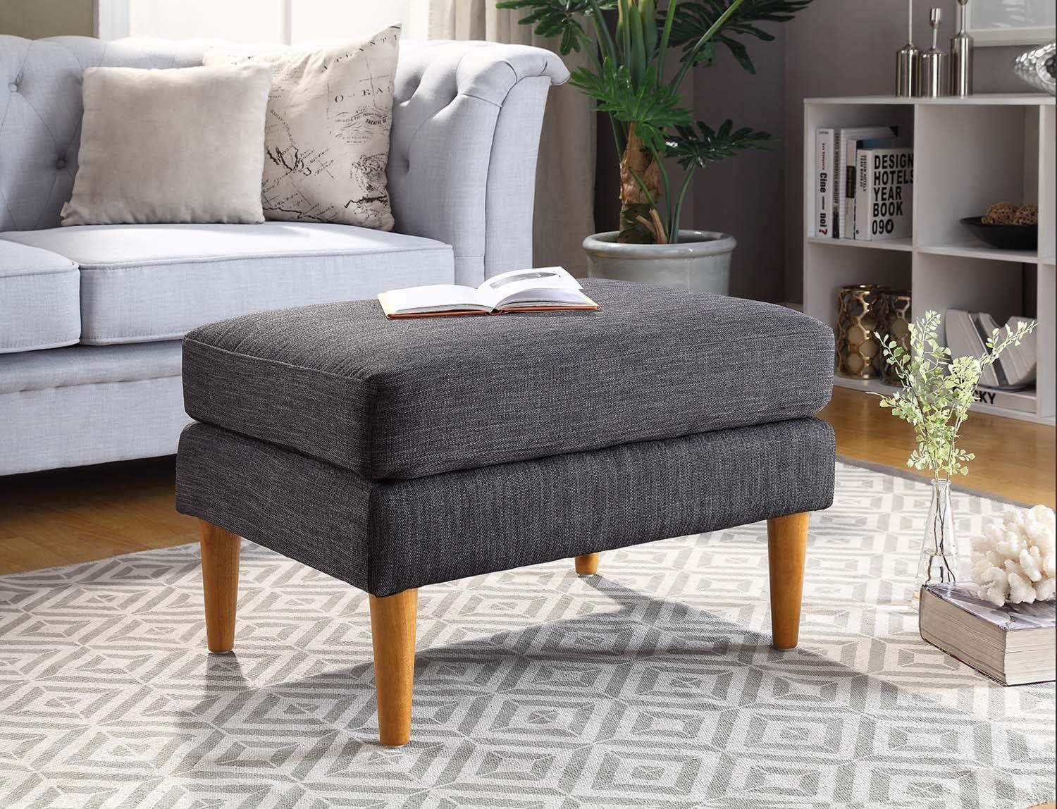 Convenience Concepts Designs4Comfort No Tools Marlow Mid Century Ottoman