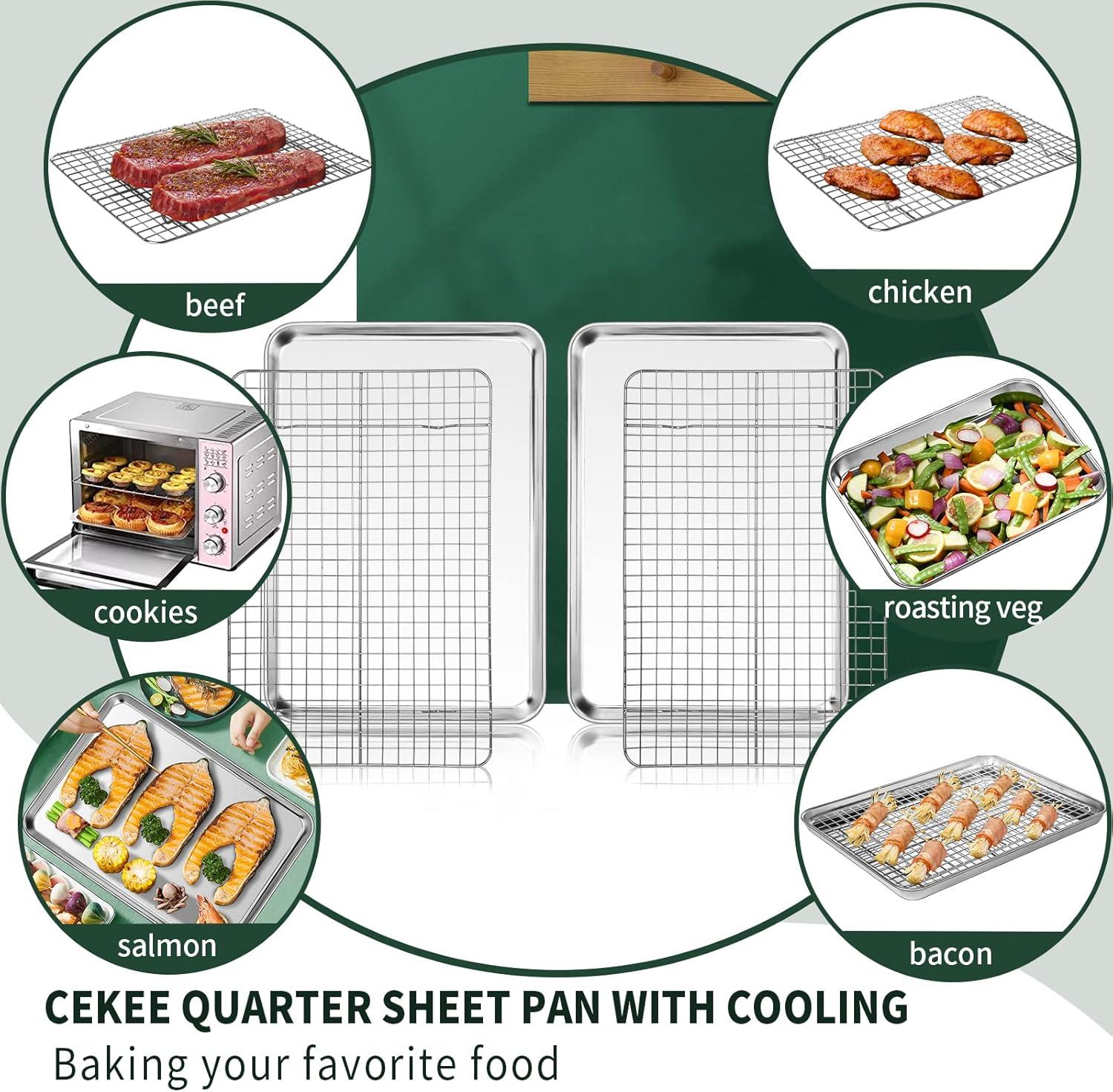 Stainless Steel Quarter Sheet Pan with Cooling Rack Set