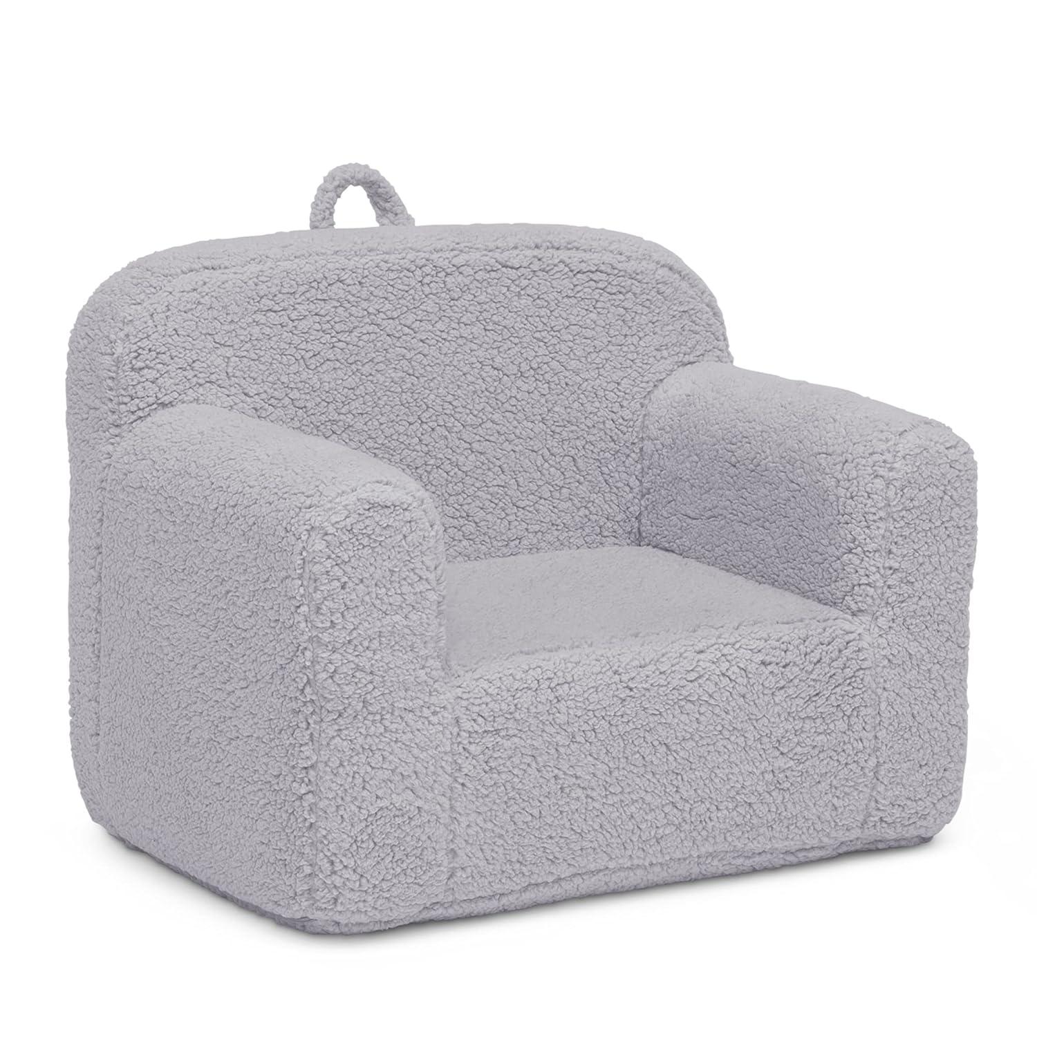 Delta Children Kids' Cozee Faux Shearling Chair - 18 Months and Up - Gray