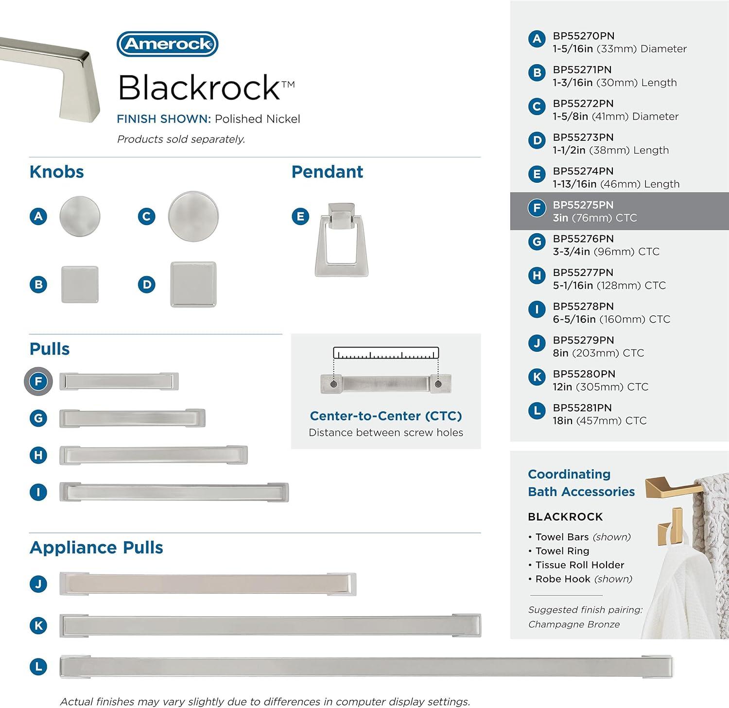 Amerock Blackrock Cabinet Door or Drawer Pull