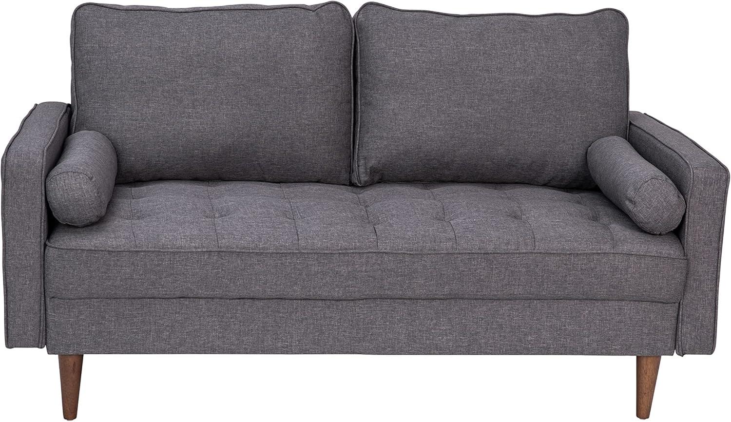 Flash Furniture Hudson Mid-Century Modern Loveseat Sofa with Tufted Upholstery & Solid Wood Legs