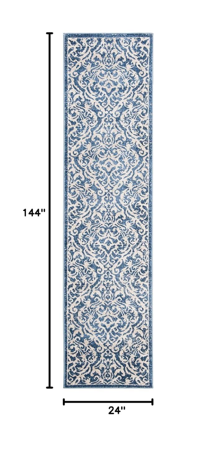Brentwood BNT810 Power Loomed Indoor Runner Rug - Light Grey/Blue - 2'x12' - Safavieh