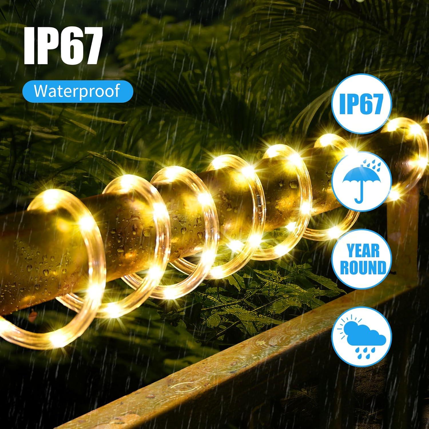 DEERPORT Decor Indoor/Outdoor 16-Feet Integrated LED Warm White Rope Light