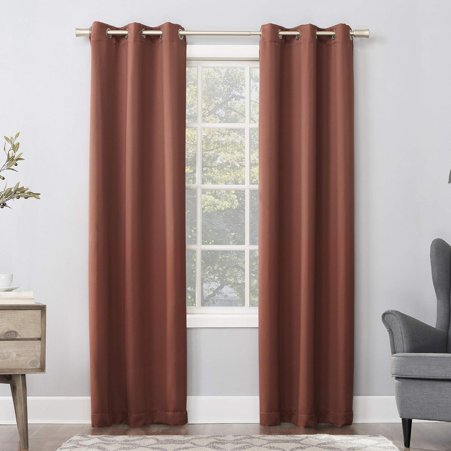 Sun Zero Blackout Kenneth Energy Saving Grommet Curtain Panel