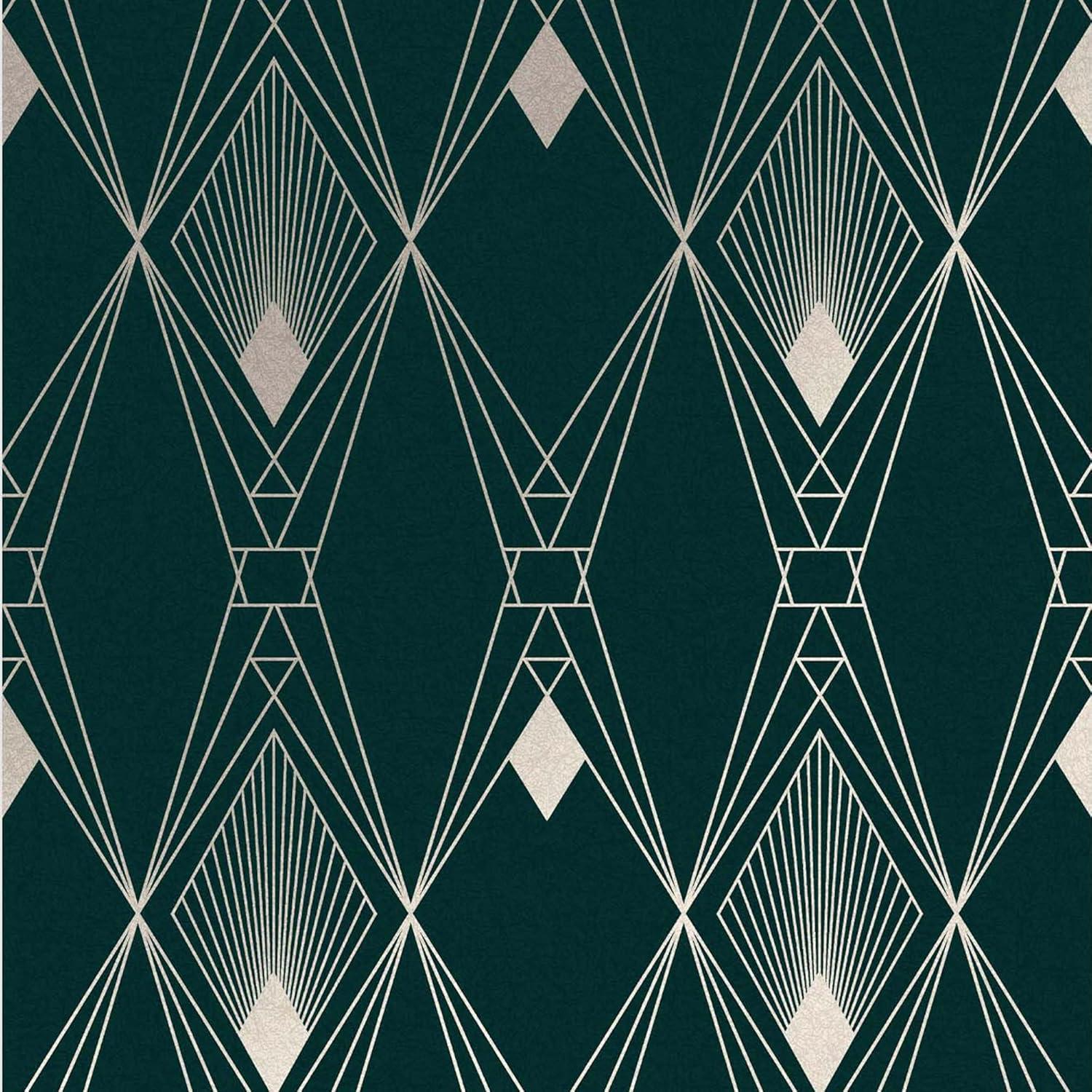 NEXT Deco Geometric Teal Wallpaper