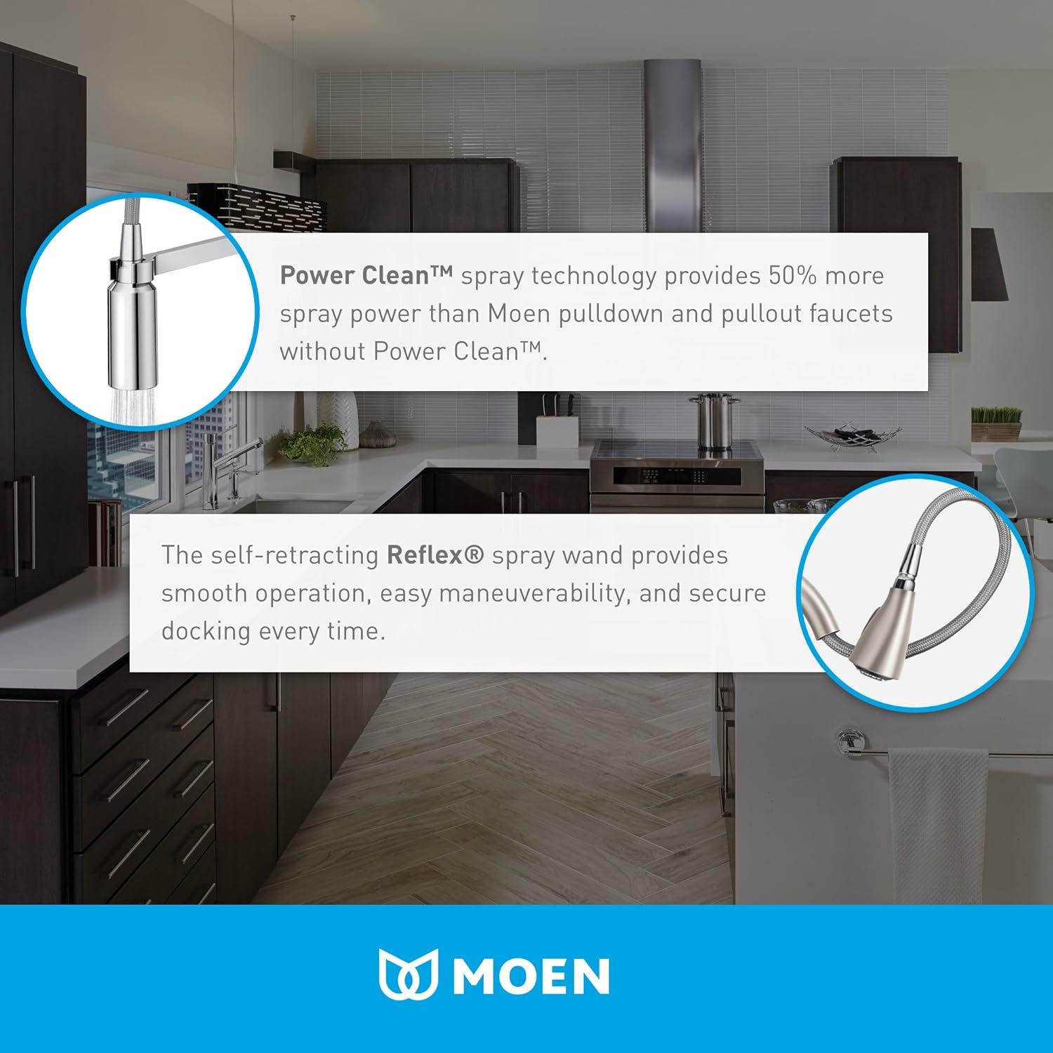 Moen Align One-Handle Pulldown Bar Faucet with Power Clean featuring Reflex