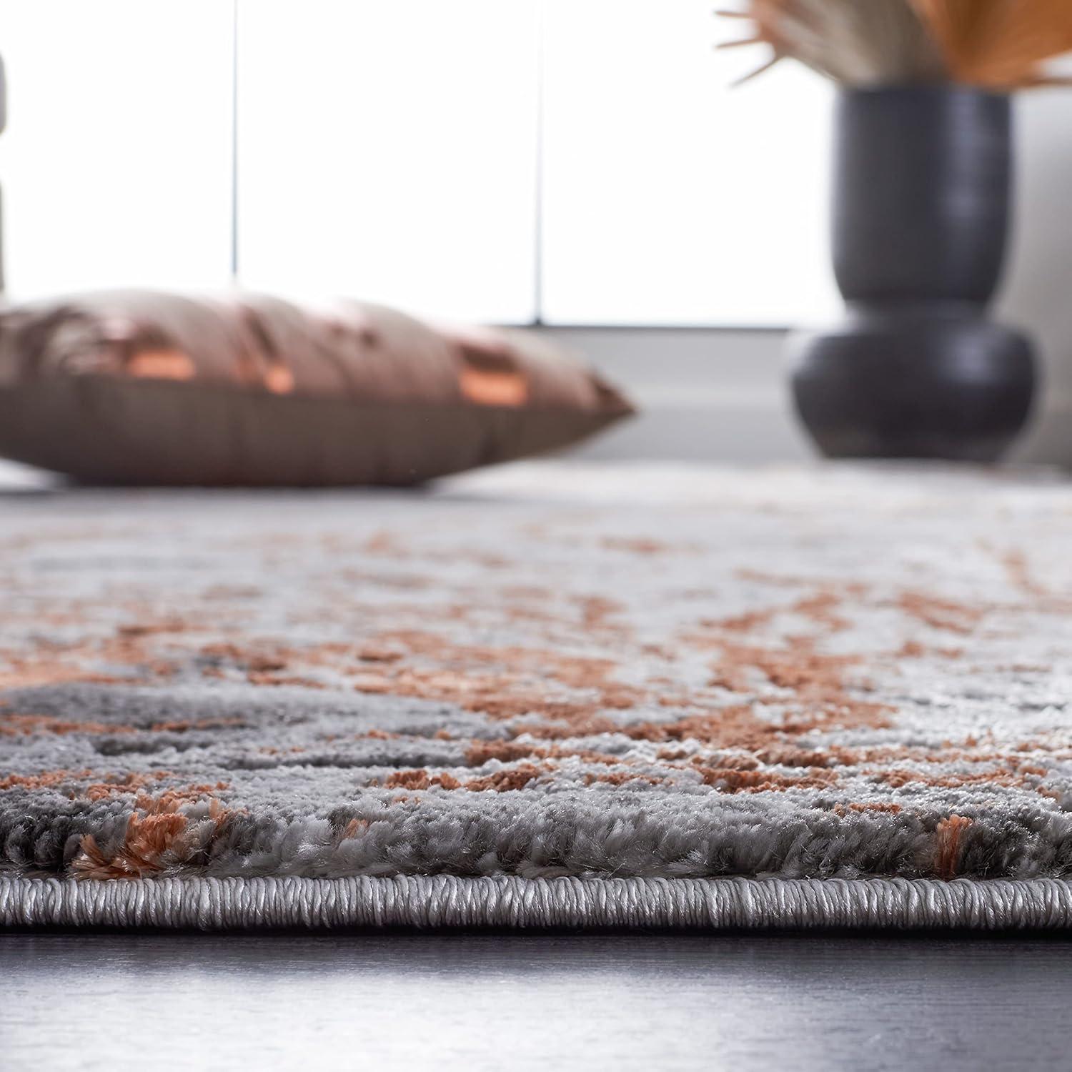 Craft CFT864 Loomed Indoor Area Rug - Grey/Orange - 8'x10' - Safavieh