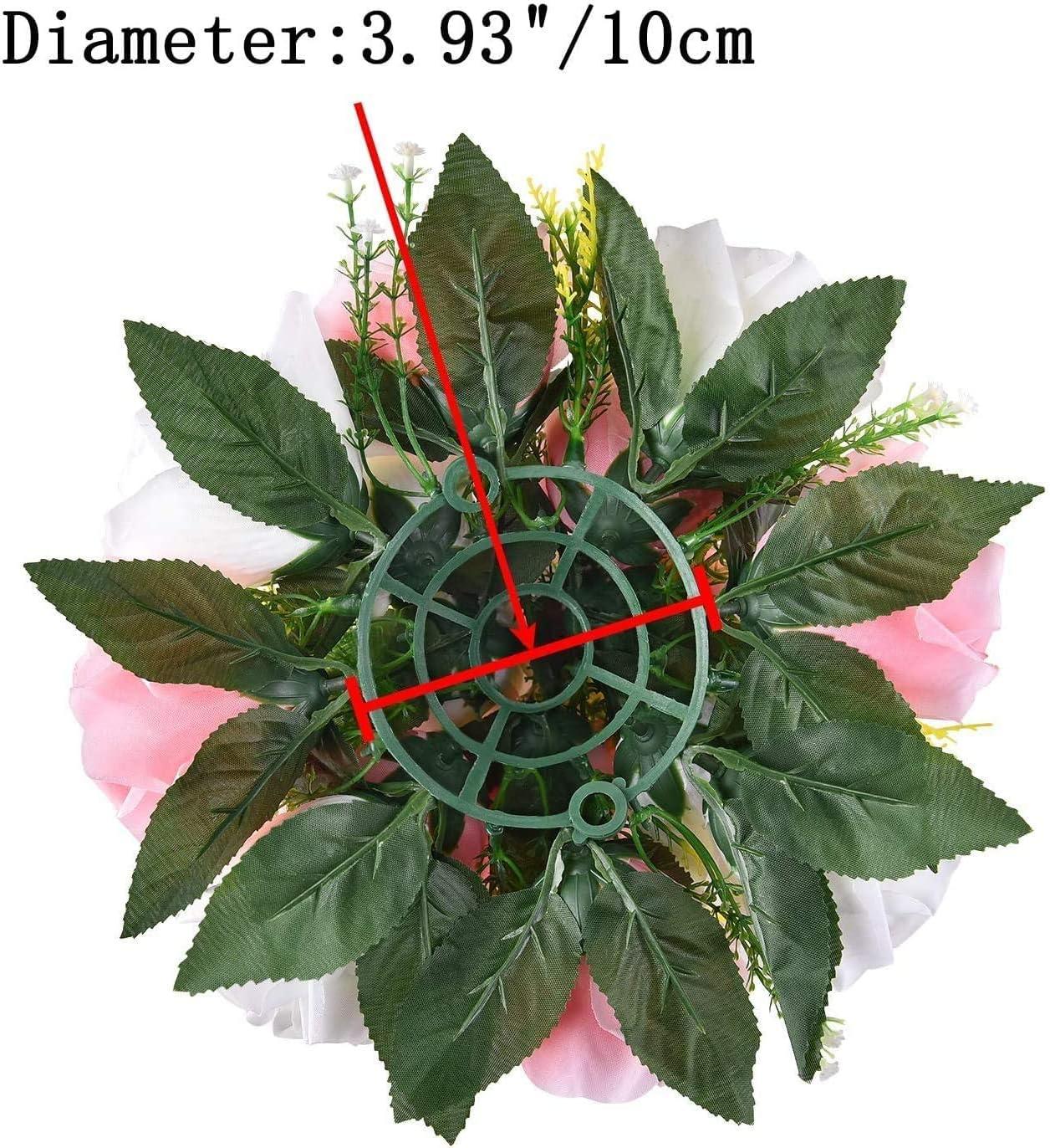 Nuptio Set of 2 Blue&White Artificial Flower Kissing ball, 15 Heads Fake Peony Silk Rose Flowers Bouquet for Centerpiece Wedding Birthday Party Home Table Decor