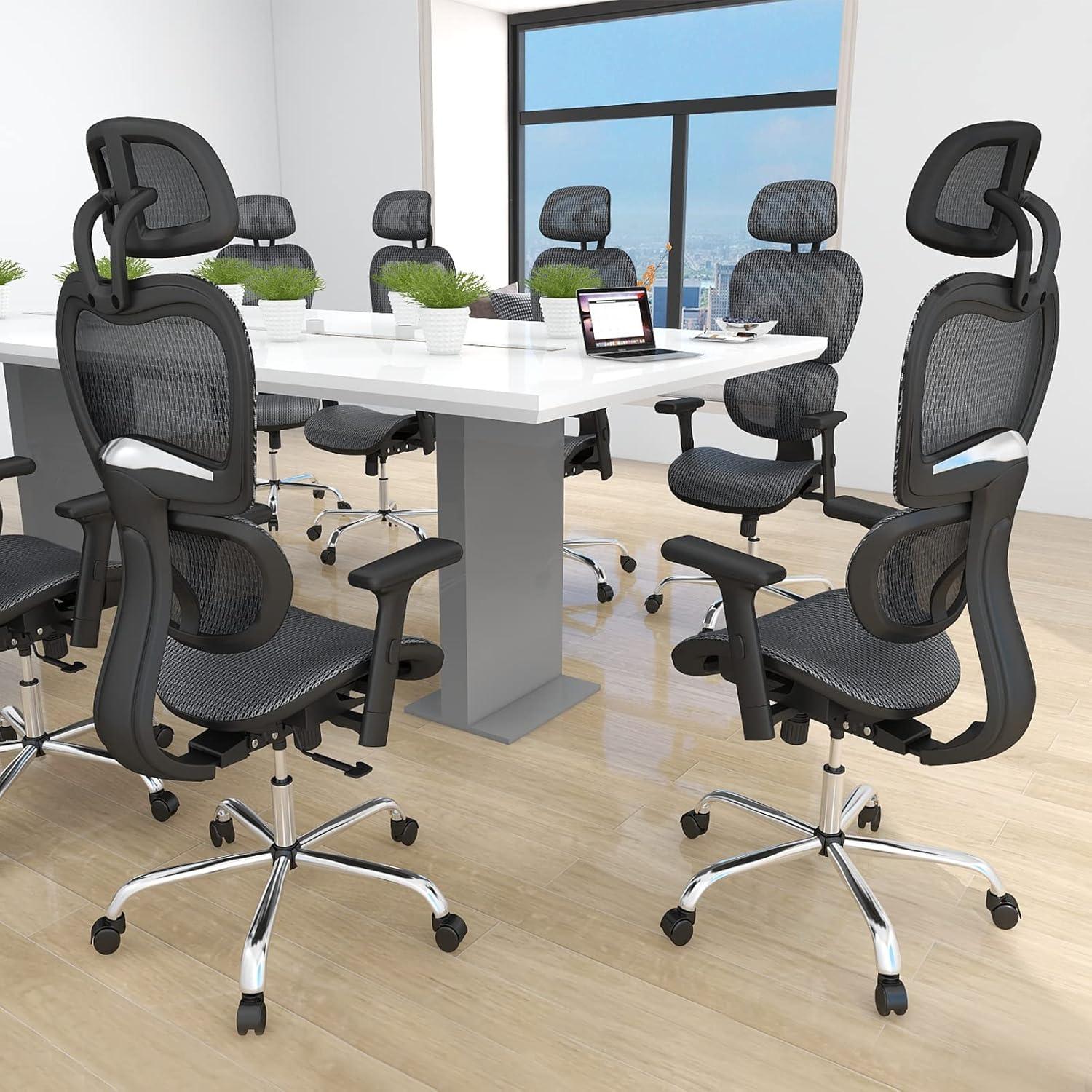 Ergonomic High Back Black Mesh Swivel Office Chair with Adjustable Arms