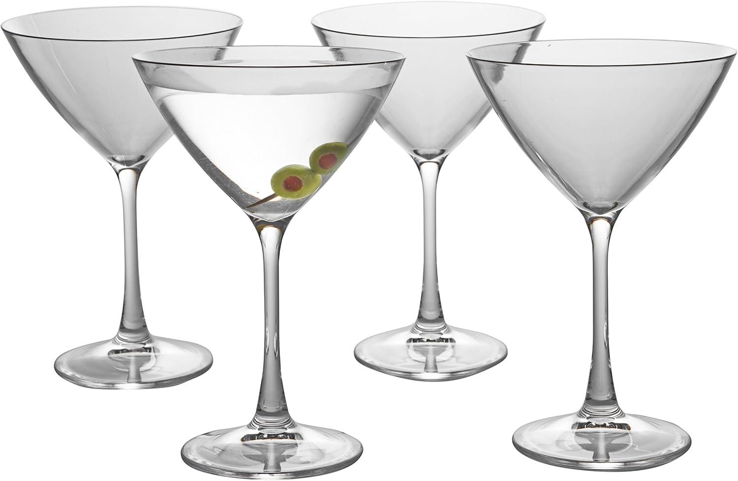 D'Eco Unbreakable Martini Glasses (4pk, 9 oz Tritan Glassware) Reusable Glasses- Great for Galentine's Day - Valentine's Day Gift Idea