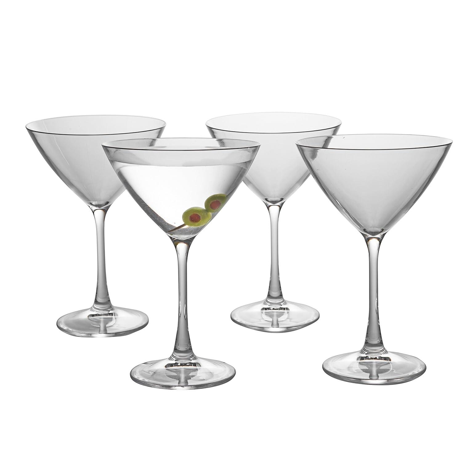 D'Eco Unbreakable Martini Glasses (4pk, 9 oz Tritan Glassware) Reusable Glasses- Great for Galentine's Day - Valentine's Day Gift Idea