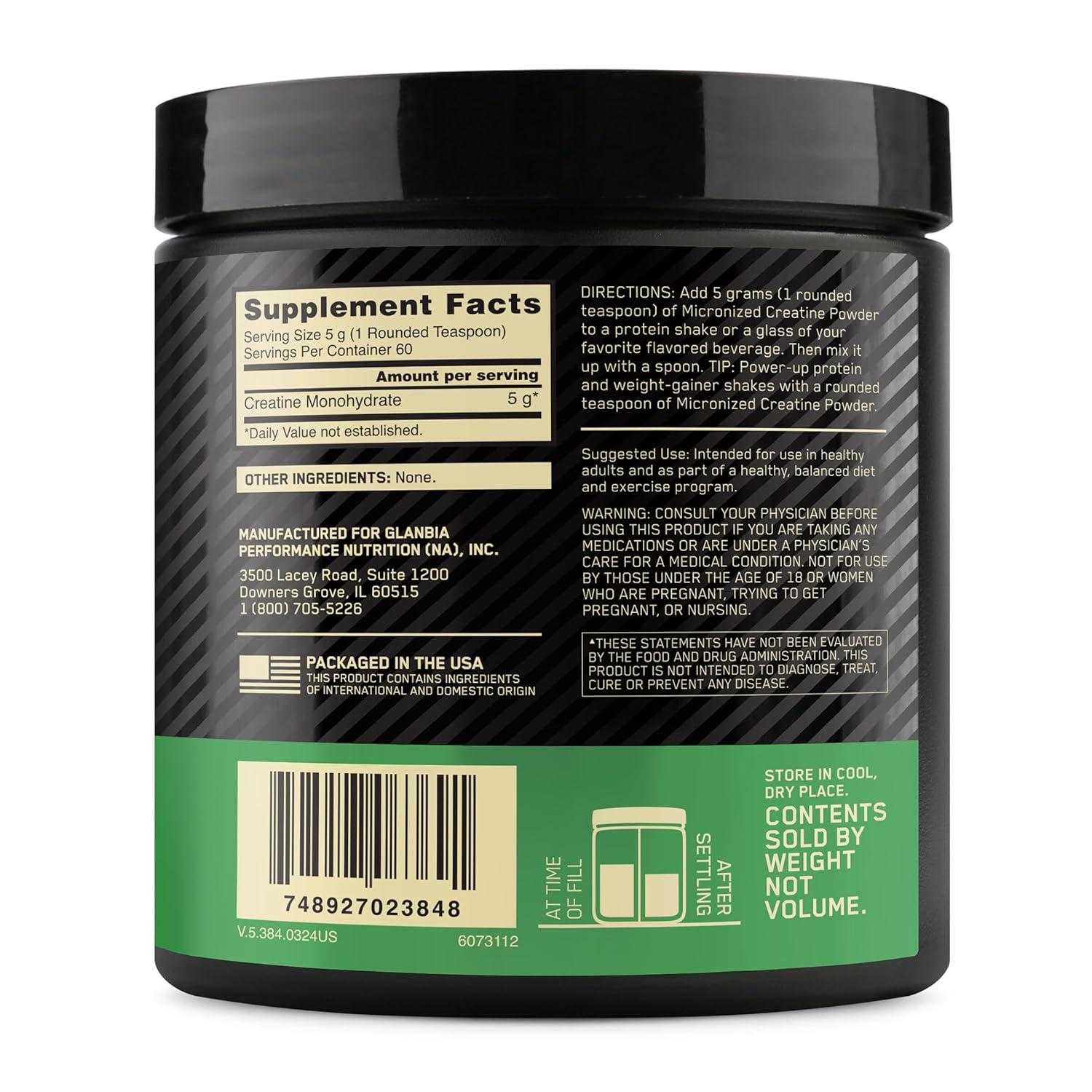 Optimum Nutrition Creatine Sports Nutrition Supplement Powder - 300g: Energy, Dieting, Powder Form