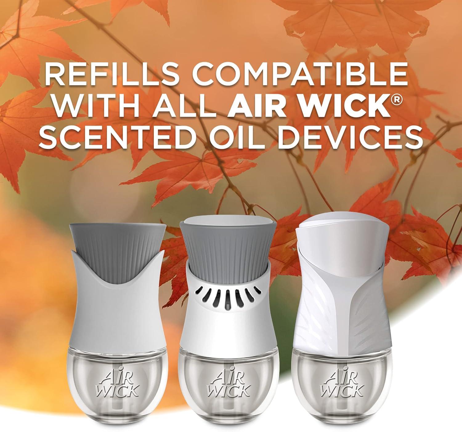 Air Wick Plug-In Fall Scented Oil Air Freshener Warmer Refills, Pumpkin and Brown Sugar, 7 Count