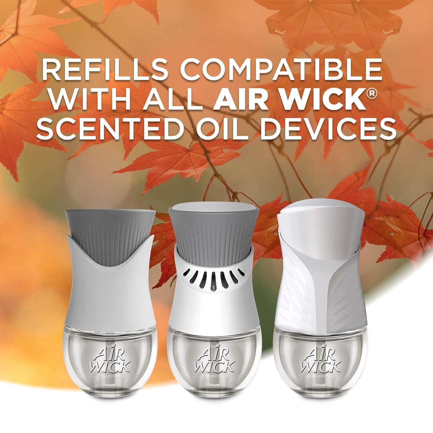 Air Wick Plug-In Fall Scented Oil Air Freshener Warmer Refills, Pumpkin and Brown Sugar, 7 Count