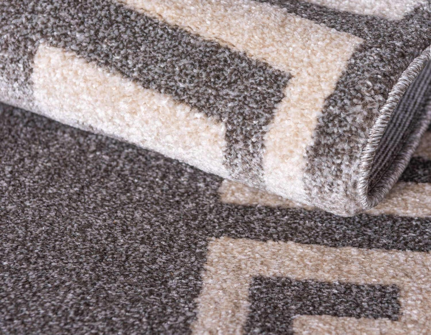 Unique Loom Athens Collection Area Rug - Modern (7' 1" x 10' Rectangle Gray/Beige)
