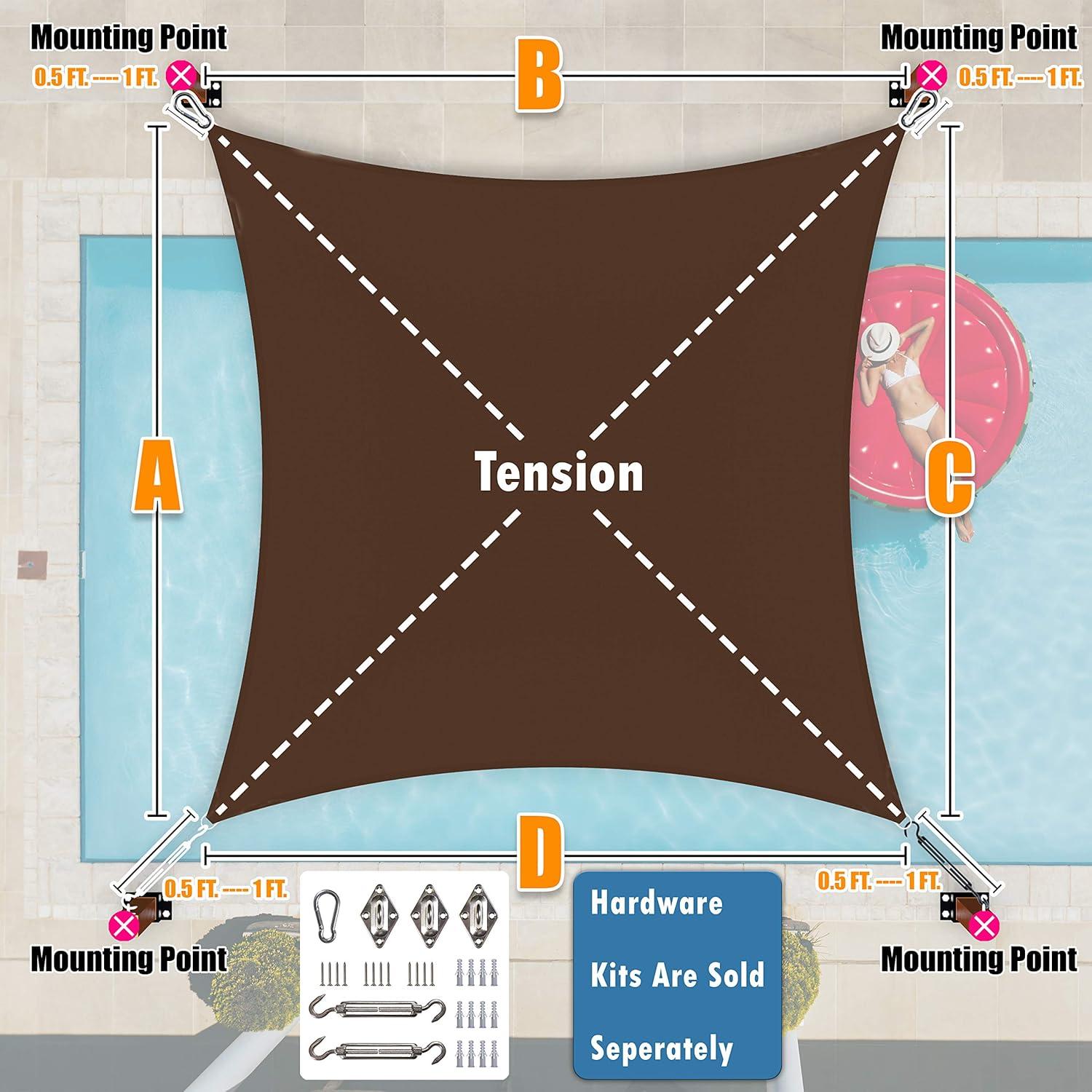Royal Shade Royal Shade Rectangle 200 GSM Sun Shade Sail