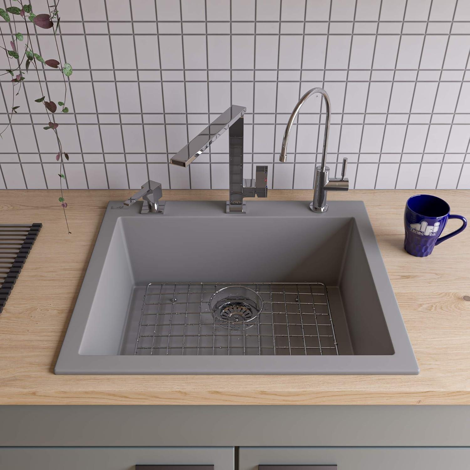 Brushed Stainless Steel Sink Grid with Plastic Feet