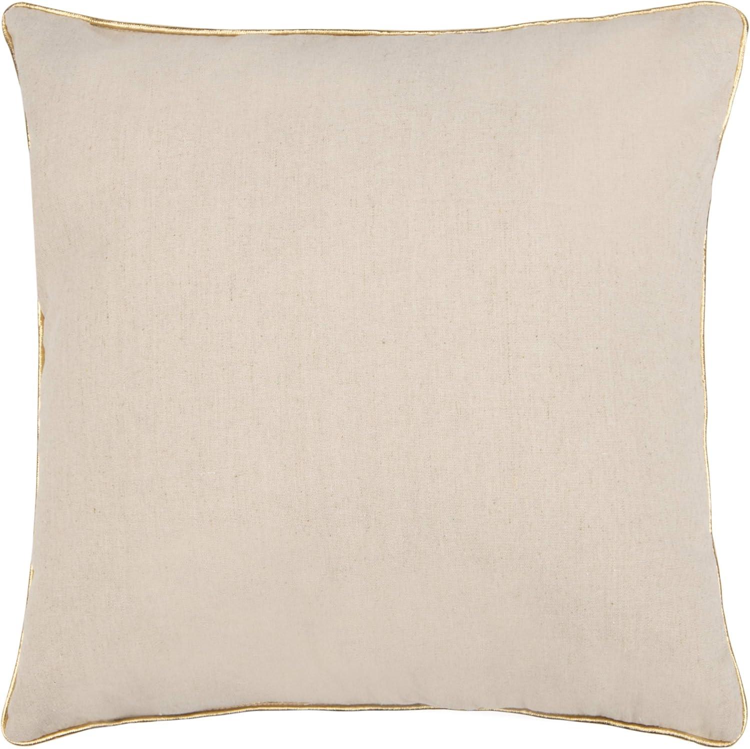 Cold Outside Pillow - Beige/Gold - 18"X18" - Safavieh